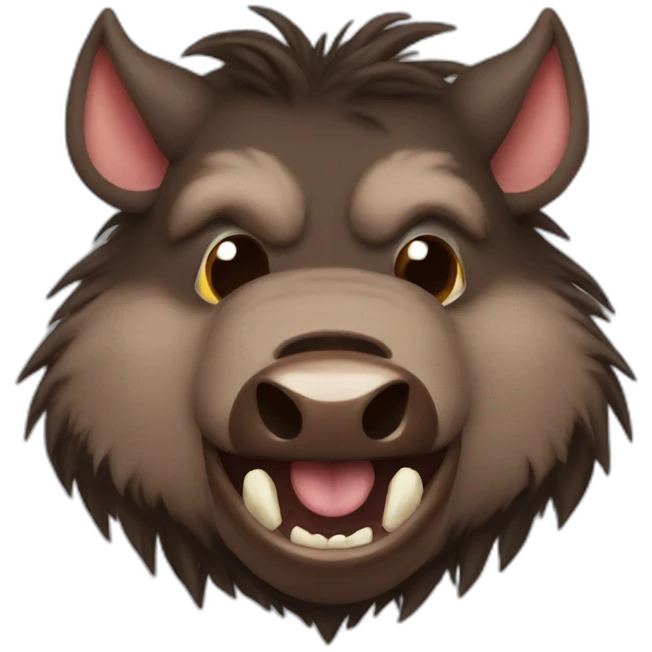 furries brown boar with fangs emoji