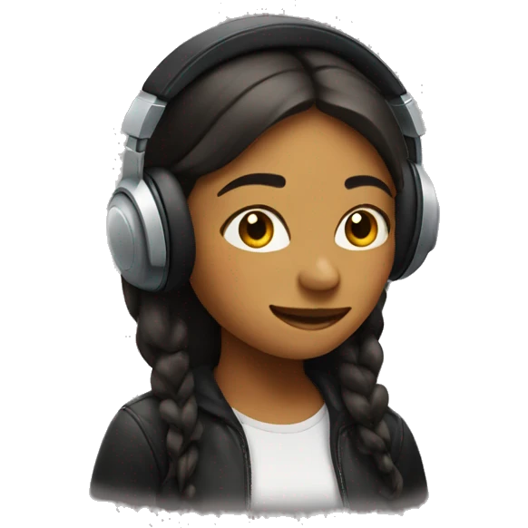 Girl listening to music  emoji