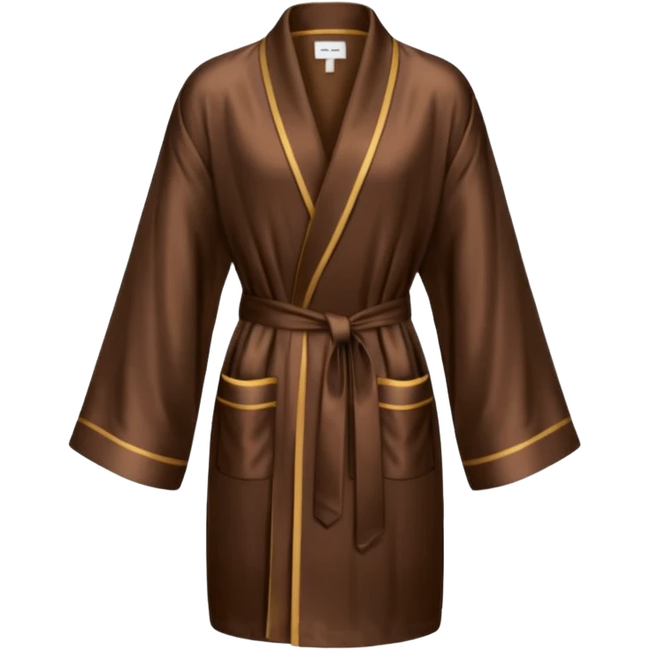 espresso colored silk robe short emoji