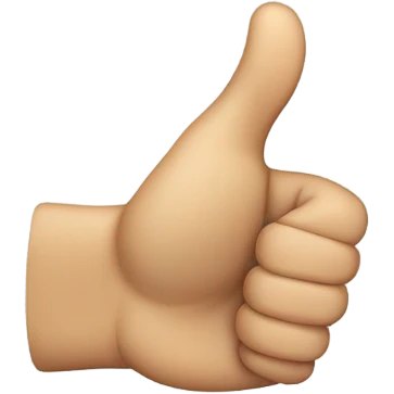 Thumbs up front of hand no fingers showing emoji