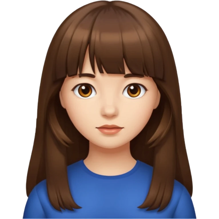 eu quero uma menina de franja e cabelo comprido cabelo castanho  emoji