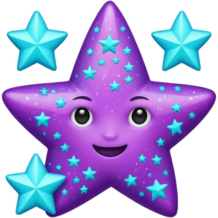 glitter purple and cian stars emoji