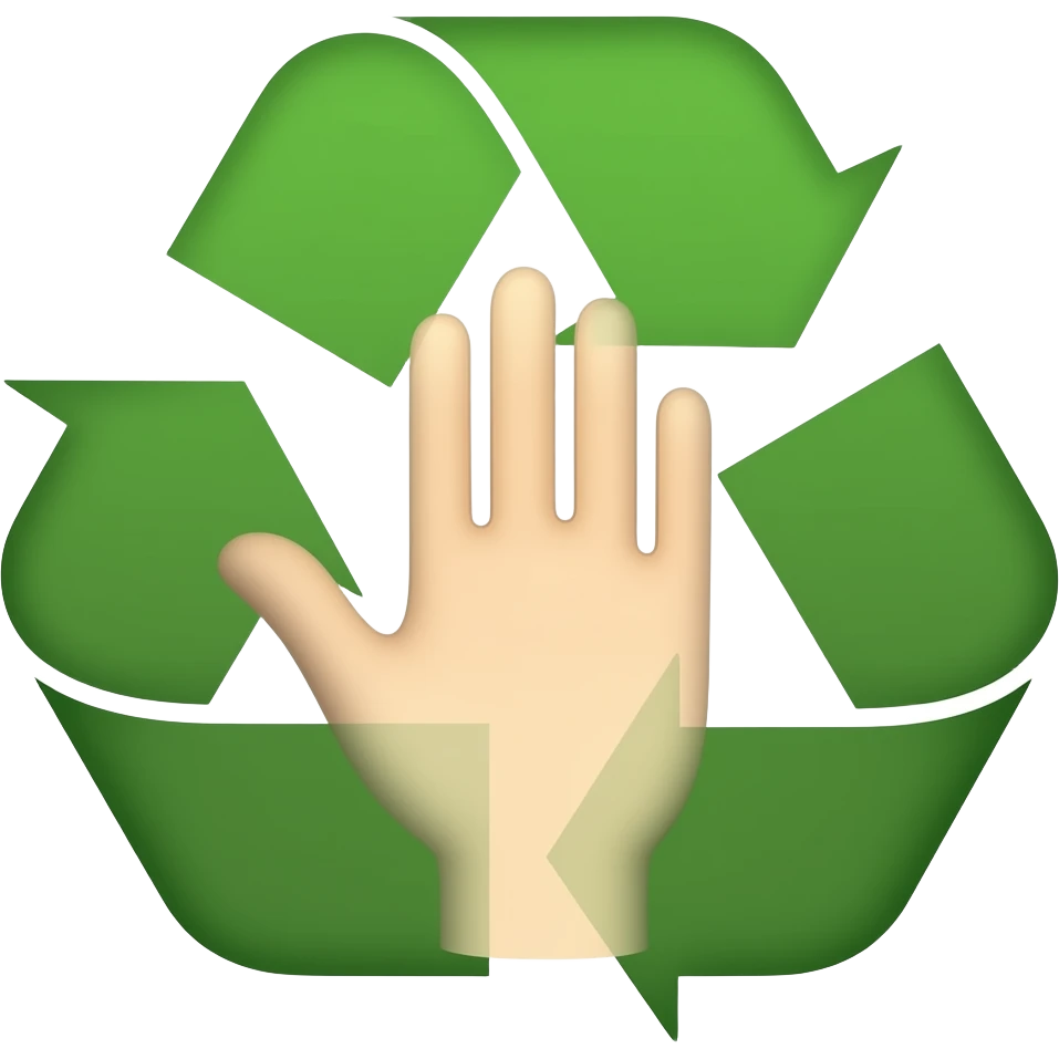 zero waste helping hand combination logo emoji