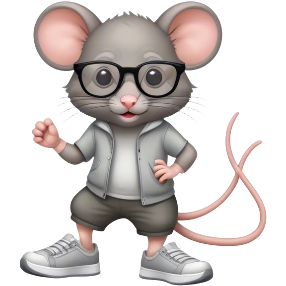 rat in sneakers with glassess emoji