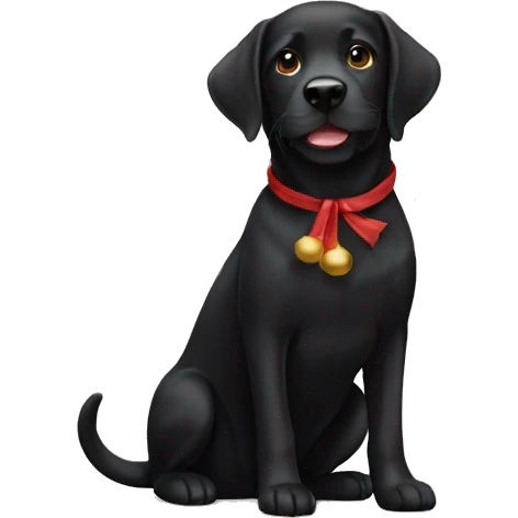 Christmas Black lab emoji