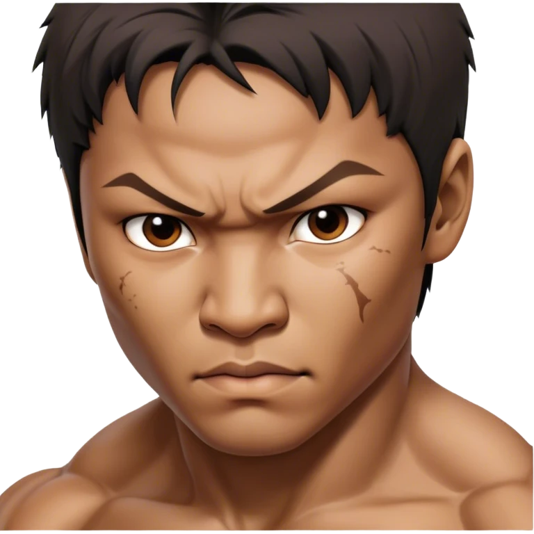 ​Cinematic Realistic Portrait of Tony Jaa, a close-up depiction capturing his intense, determined expression and finely detailed features, rendered with dramatic natural lighting that emphasizes his rugged athleticism and unmistakable martial arts presence, emoji