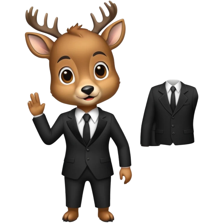 Deer in spy costume  emoji