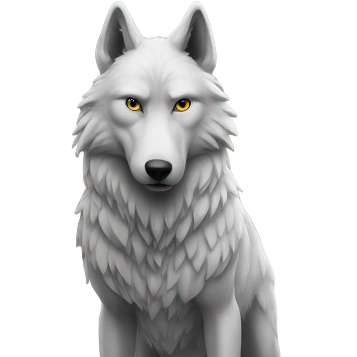 Alpha wolf standing infront of mall emoji