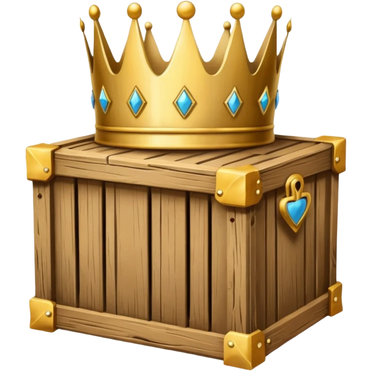 cartoon crate with a crown sitting on it emoji