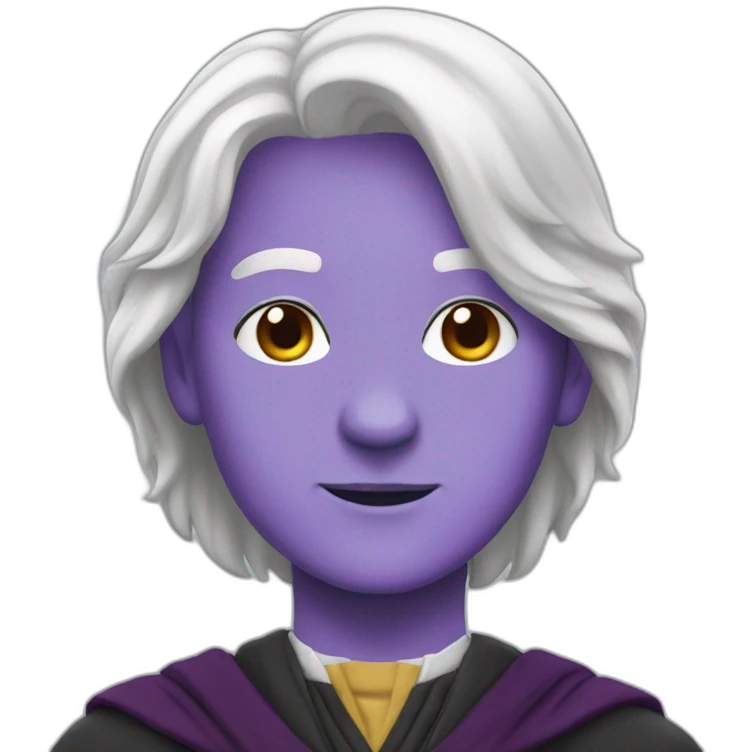 hogwarts student in purple color with white hair emoji