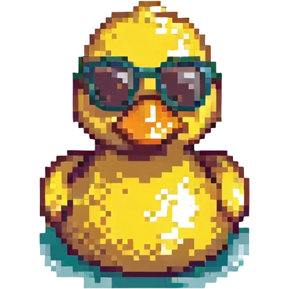 Rubber duck wearing sun glasses emoji