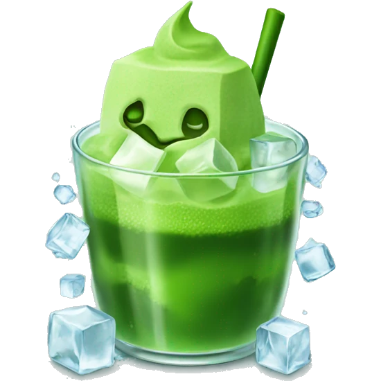 matcha with ice cubes  emoji