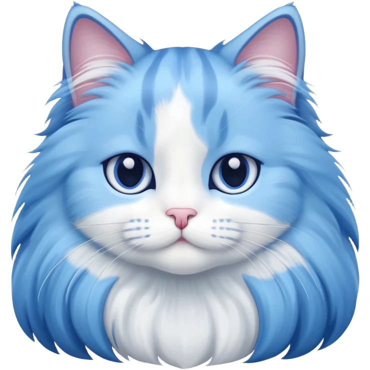 Long-haired blue and white cat emoji
