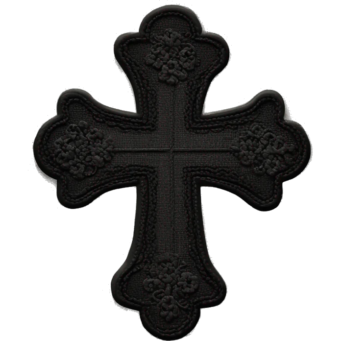 Black cross with lace border  emoji