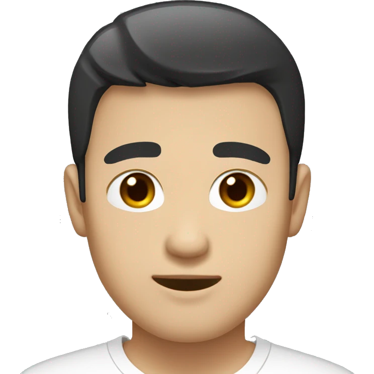 black short hair white skin color asian men with white shirt, make it from soulders and create only one emoji emoji