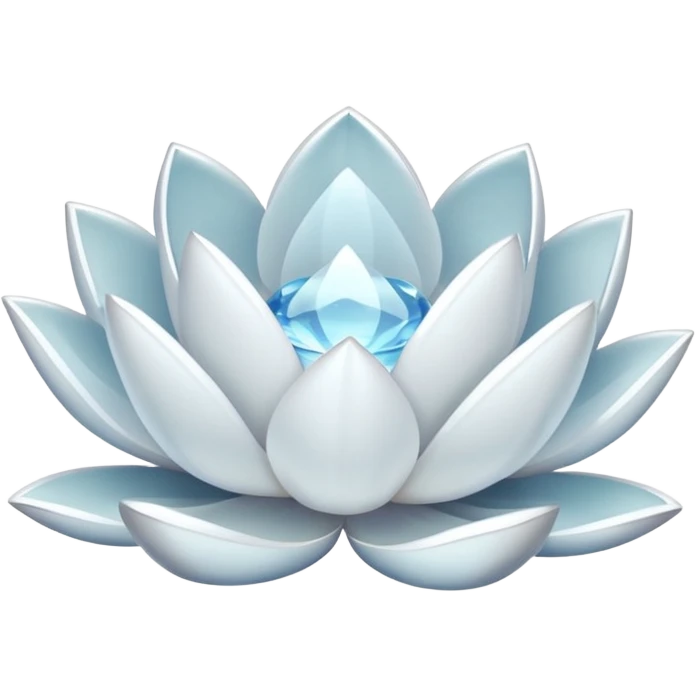 white clear crystal lotus emoji