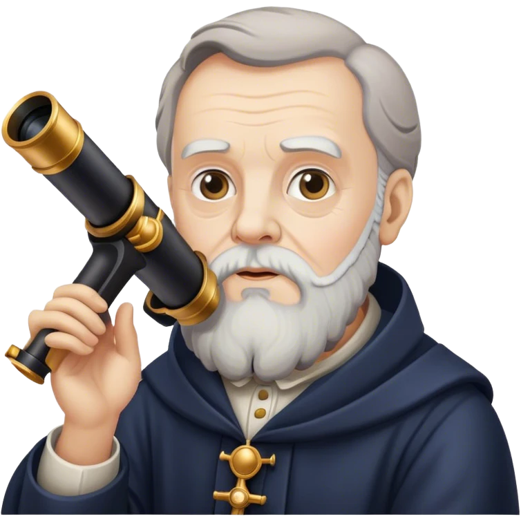 galileo galilei with telescope emoji