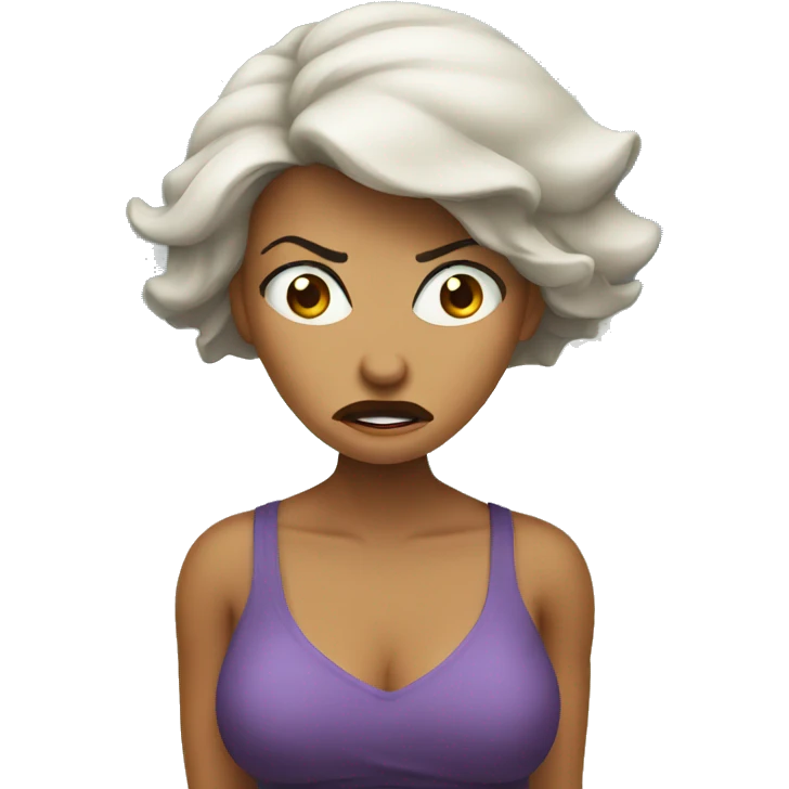 Angry lady at beach emoji