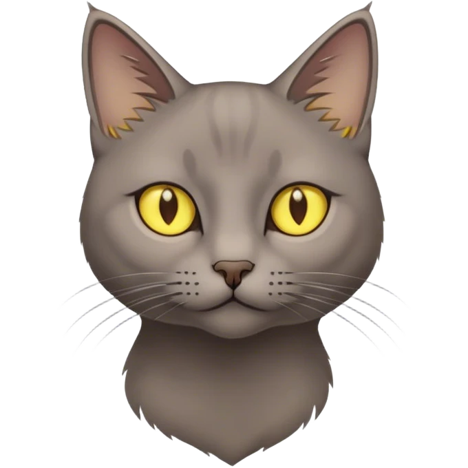 A slender Grayish brown Jianzhou cat emoji