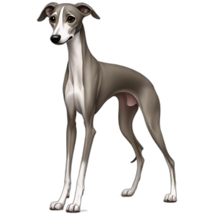 Skinny all back whippet walking emoji