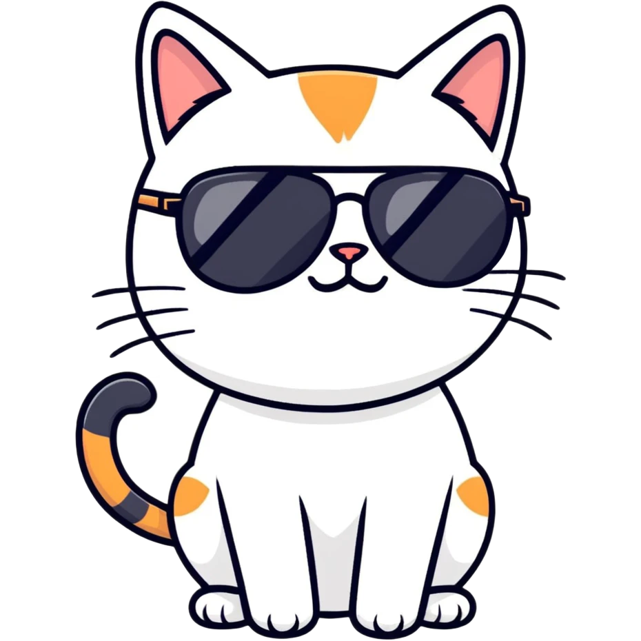Cat with sunglasses emoji