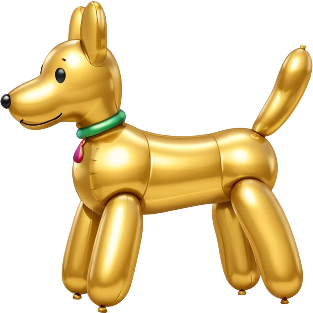 balloon dog, gold, festive emoji