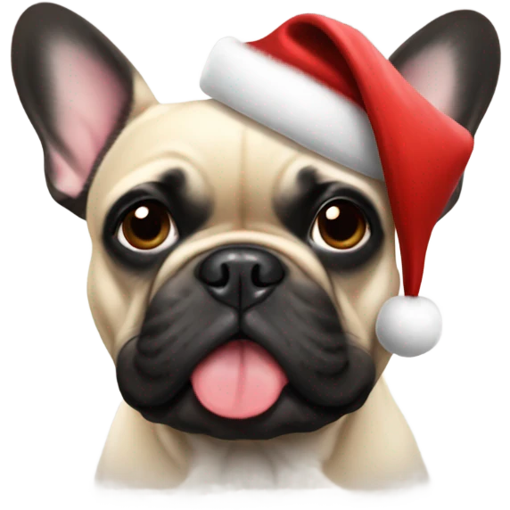 French bulldog as Santa emoji
