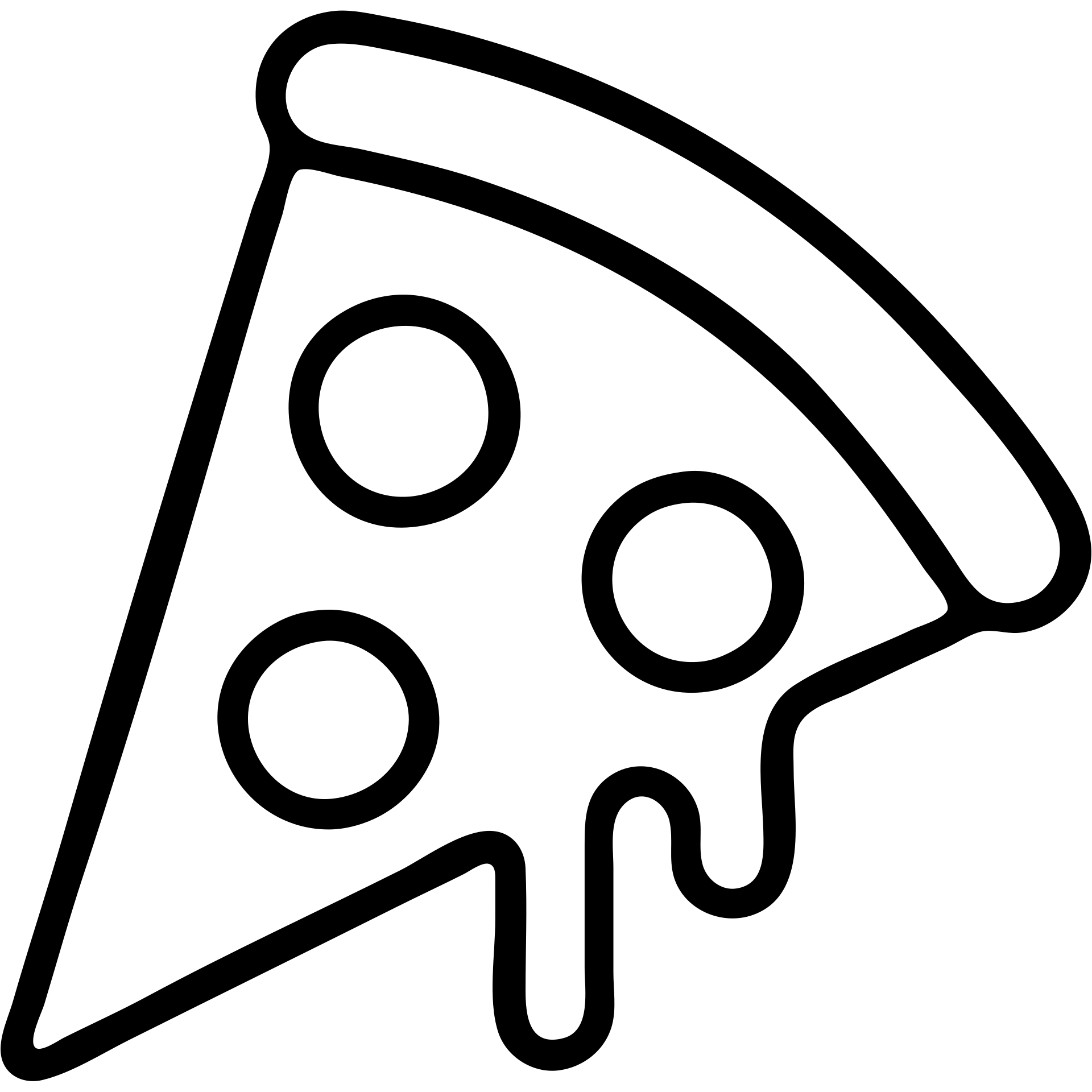 A triangular slice of pizza with melting cheese and pepperoni toppings, minimalist outline emoji