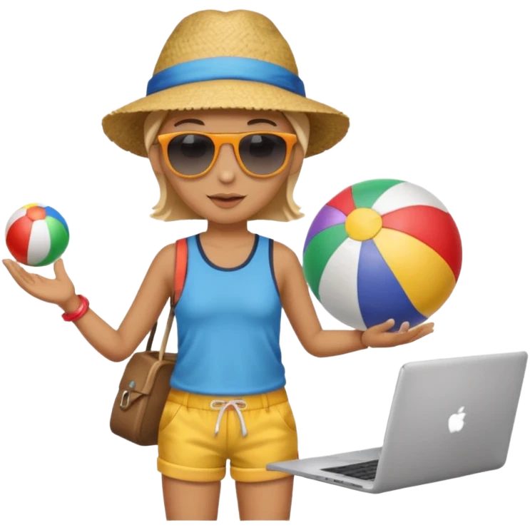 Woker+ Beach ball + laptop emoji