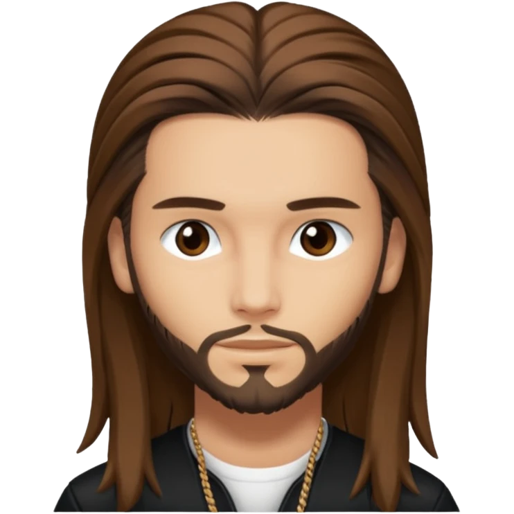 Tom Kaulitz with brown long hair  emoji