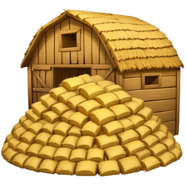 Hay into a barn emoji