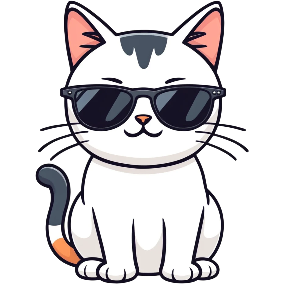 Cat with sunglasses emoji