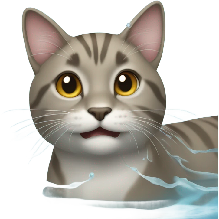 swimming cat  emoji