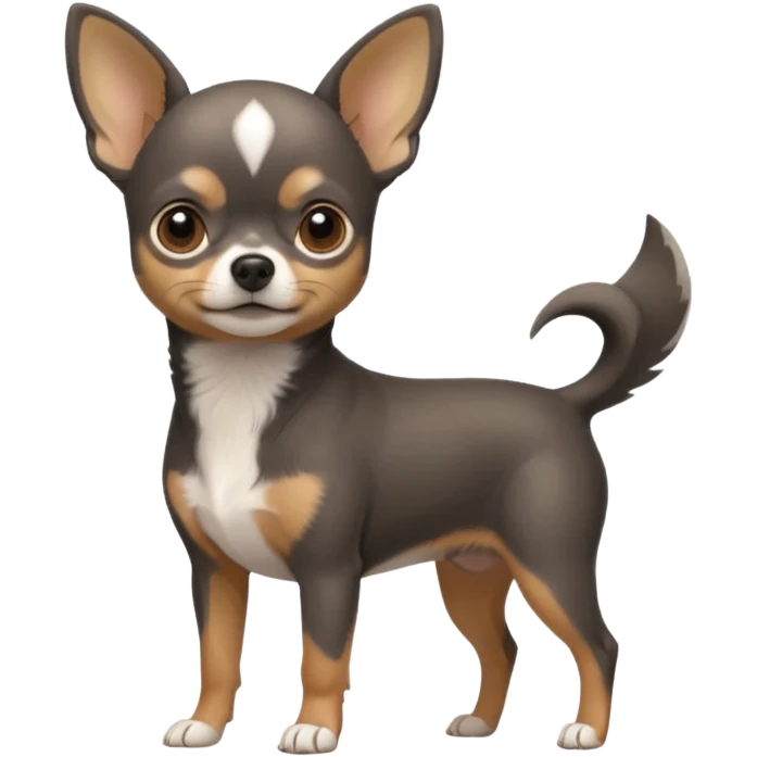 Dark graphite Chihuahua with white markings emoji