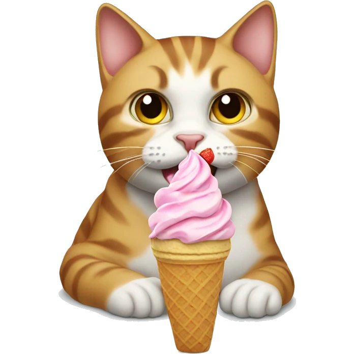 cat eating ice cream emoji