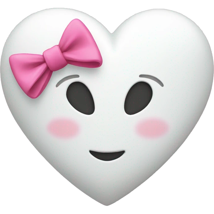 white heart with pink bow emoji