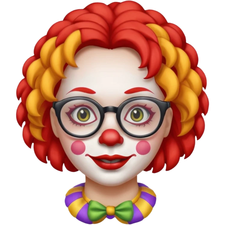 Female clown with glasses emoji