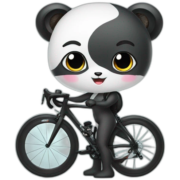 Cute Panda girl with carbon road bike emoji