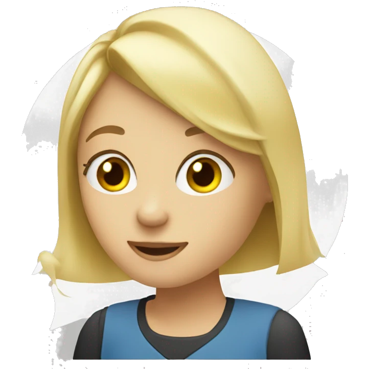 Blonde girl with a speech bubble emoji