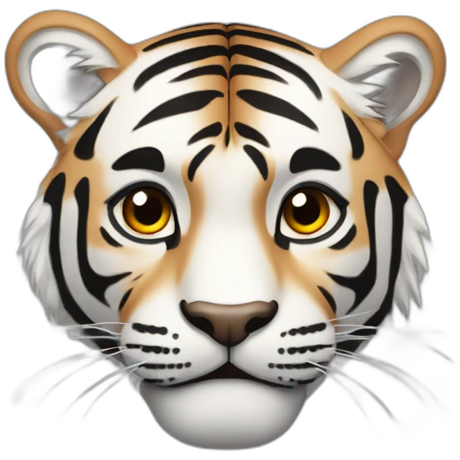white, black and brown tiger full body emoji