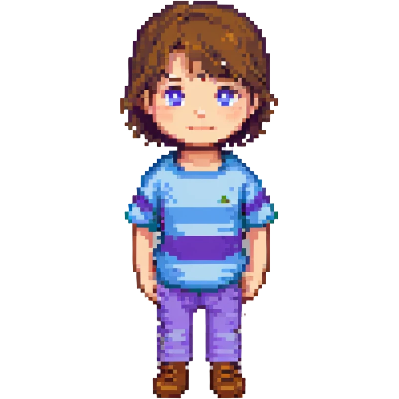 Undertale pixel art style, Frisk emoji