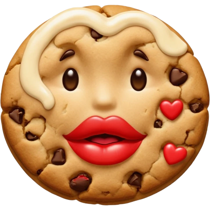 A cookie giving a kiss emoji