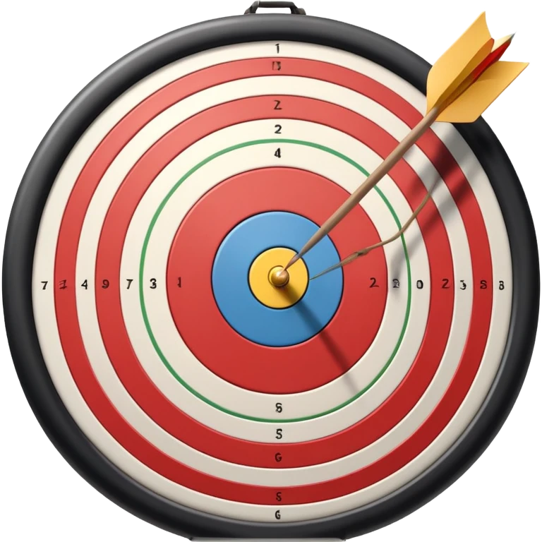 A close-up of a bowstring pulled taut with an arrow aimed at a target. The target's concentric rings are visible in the background, highlighting the focus and precision required for archery. The scene captures the grace and concentration of the sport. emoji