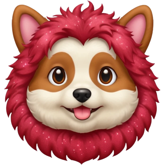 red glitter cute dog emoji