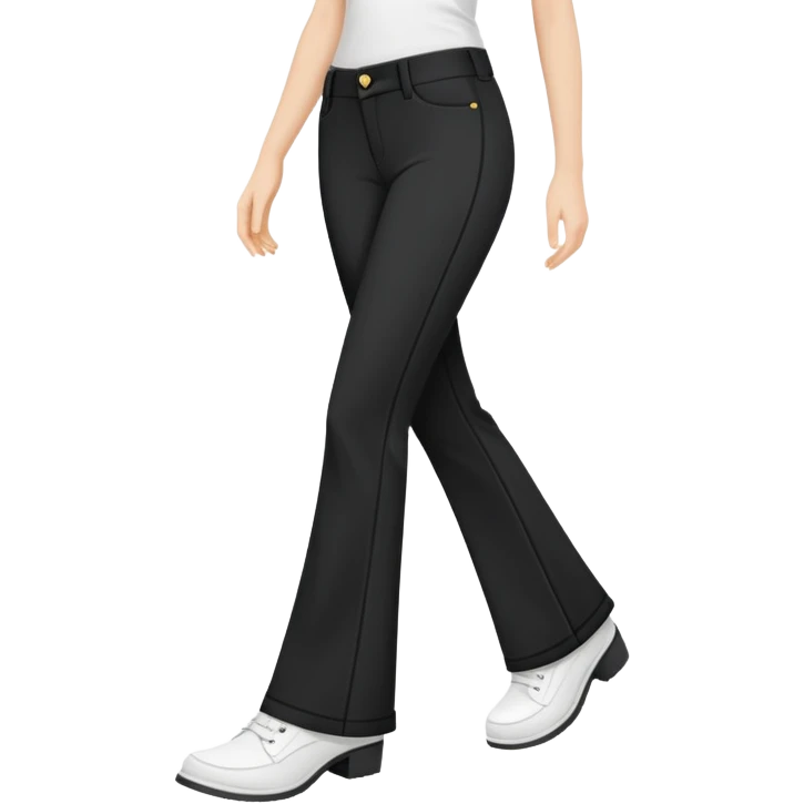 Bootcut black banding pants emoji