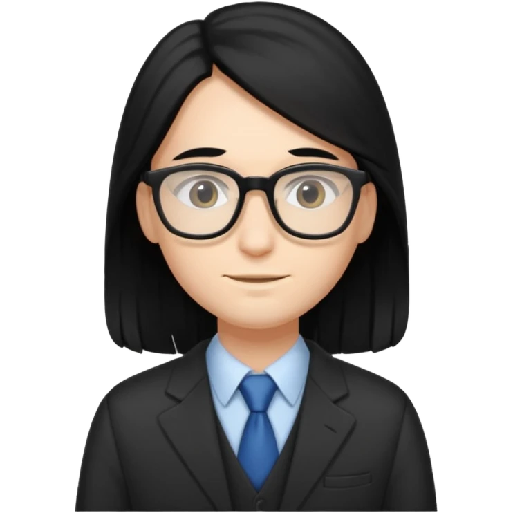 accountant with black long hair emoji