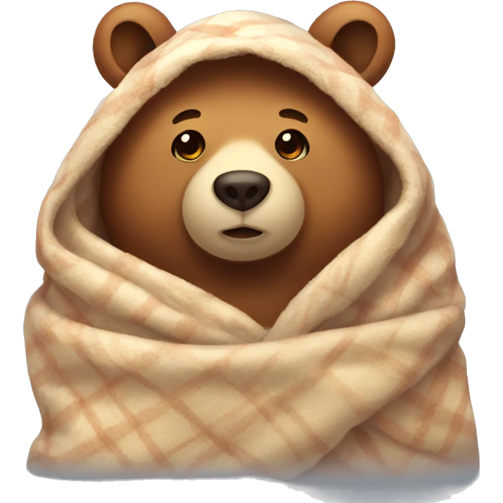 bear cozy in blanket emoji