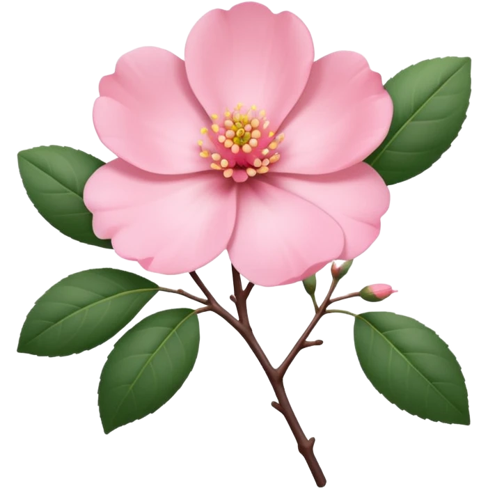 camélia pink with branch  emoji