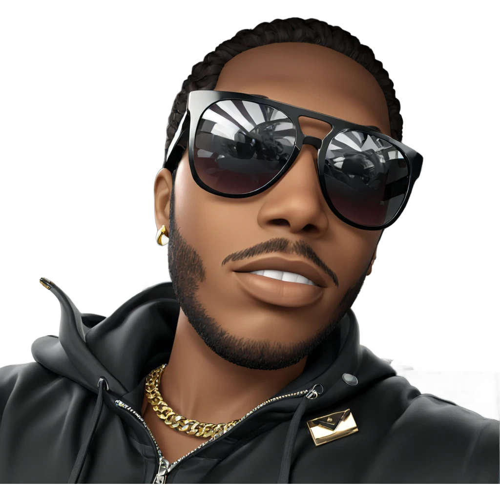 stylish boy with necklace and shades emoji