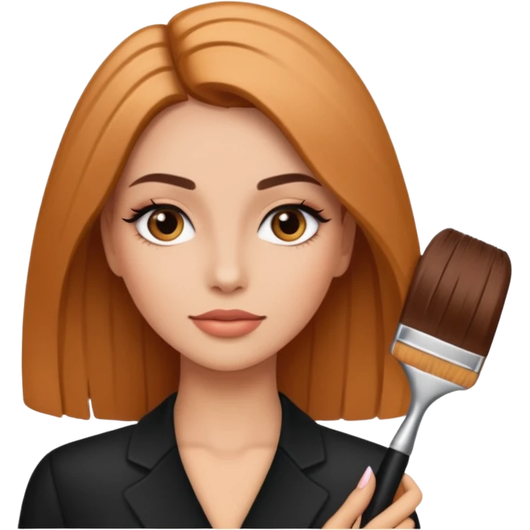 A women with keratin hair emoji